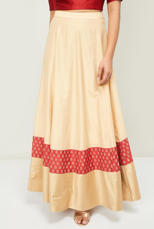 SPAN Women Colourblock A-line Maxi Skirt