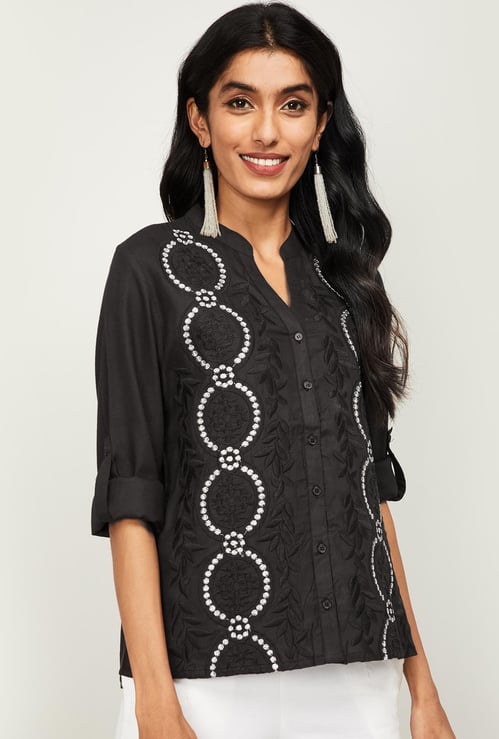 SPAN Women Printed Full Sleeves Top
