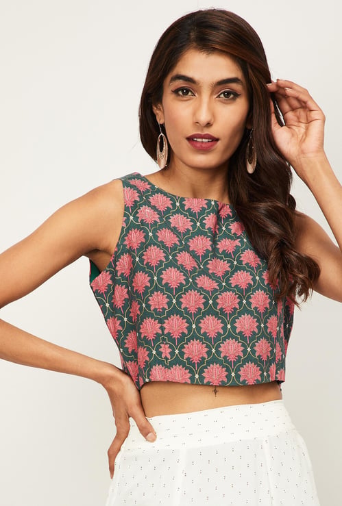 SPAN Women Floral Print Sleeveless Top