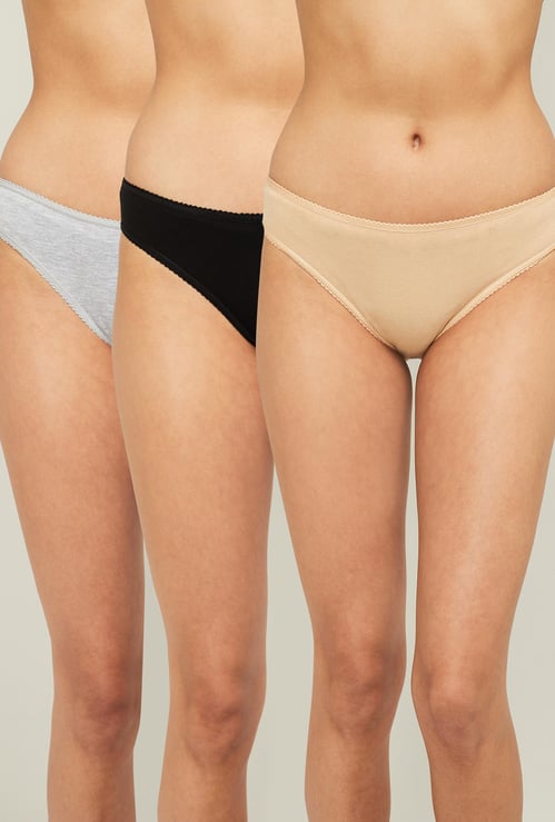 GINGER Solid Women Bikini Panties - Pack of 3