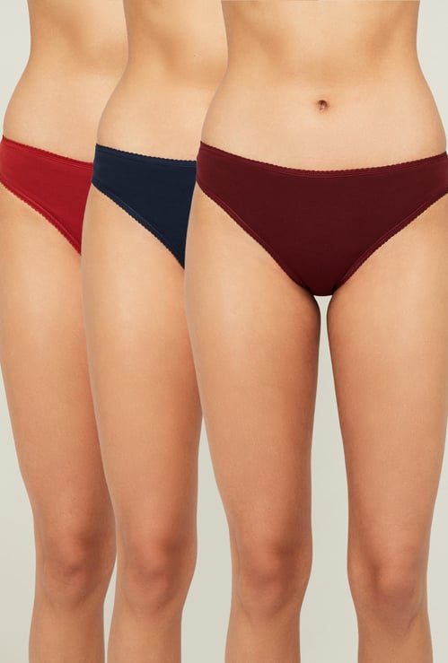 Ginger Women Solid Hipster Panties - Pack of 3