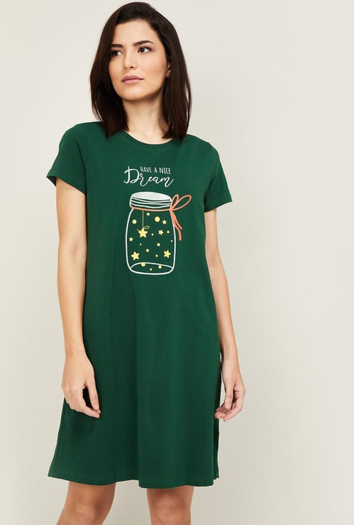 GINGER Women Printed Night Dress
