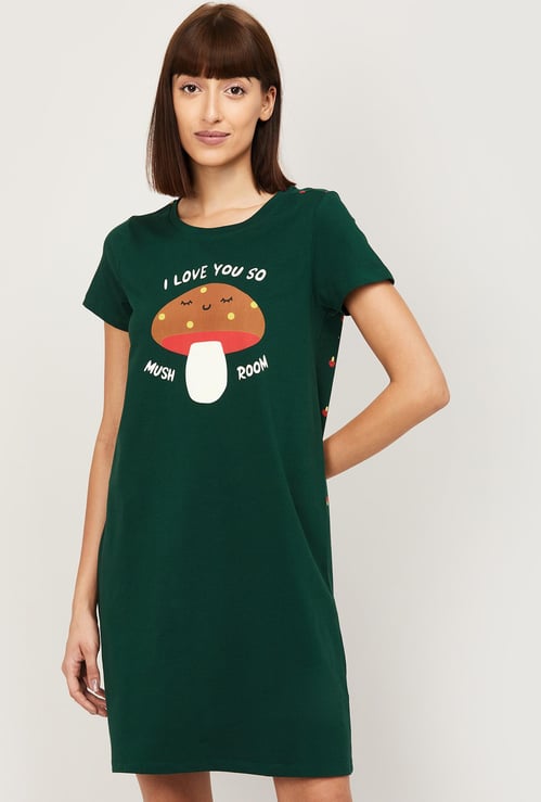 GINGER Women Printed Night Dress