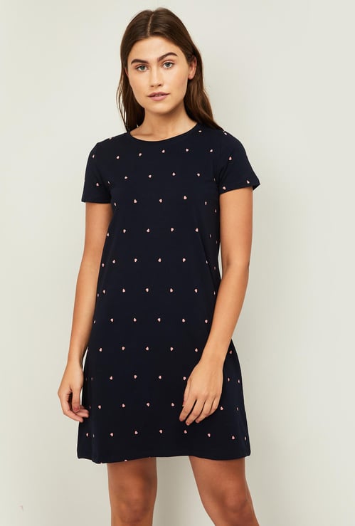 GINGER Women Printed Short Sleeves Chemise