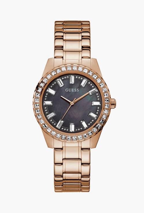 GUESS Embellished Analog Round Dial Women's Wristwatch - GW0111L3