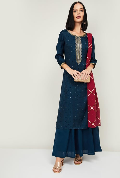 RANGRITI Women Printed Kurta with Skirt and Dupatta