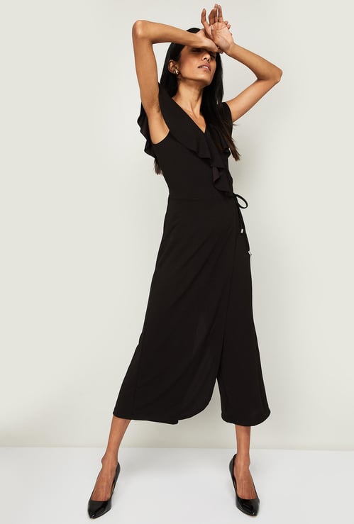 CODE Women Solid Wrap Jumpsuit