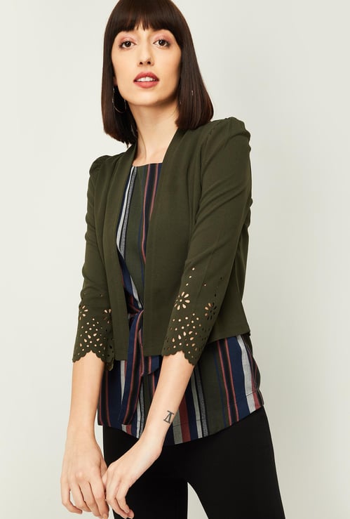 CODE Women Front-Open Jacket With Cut-Out Detail