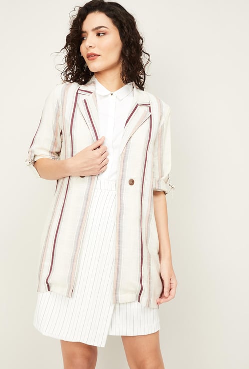 CODE Women Striped Shrug