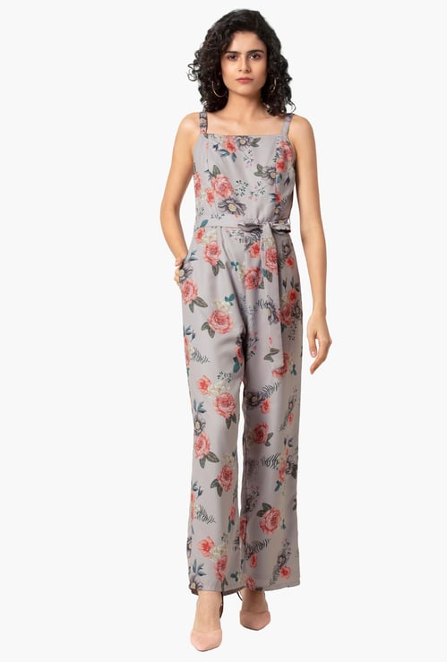 FABALLEY Women Floral Print Sleeveless Jumpsuit
