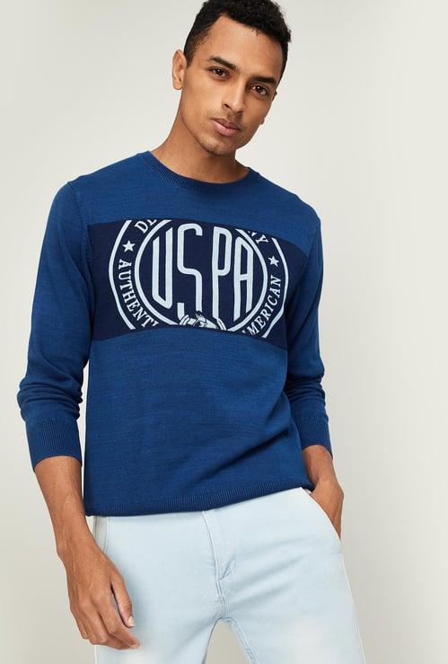 U.S. POLO ASSN. Men Printed Crew-Neck Sweater