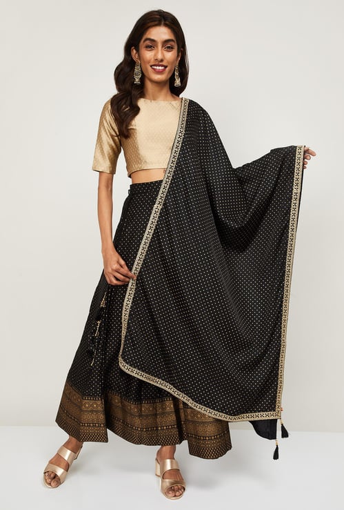SPAN Women Printed Tassel Detailed Dupatta