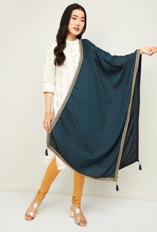 SPAN Women Printed Tassel Detailed Dupatta