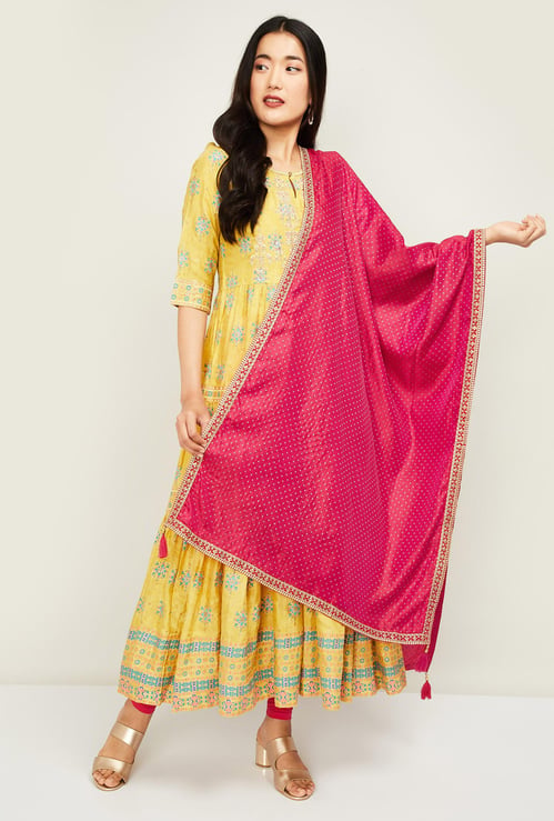SPAN Women Printed Tassel Detailed Dupatta