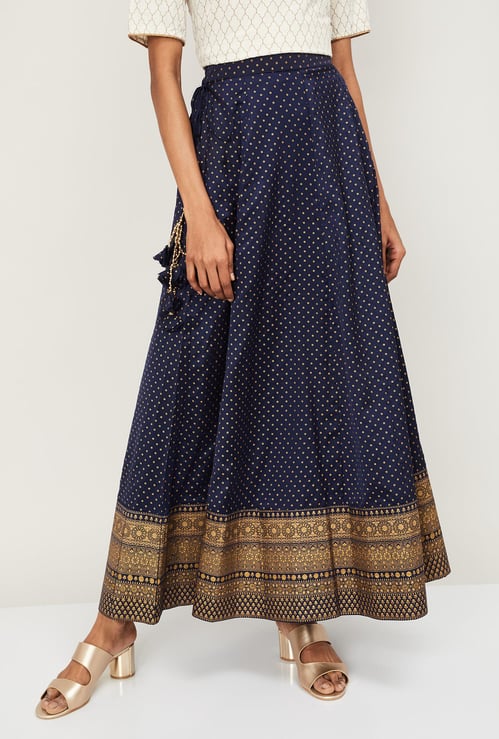 SPAN Women Printed Ethnic A-Line Maxi Skirt