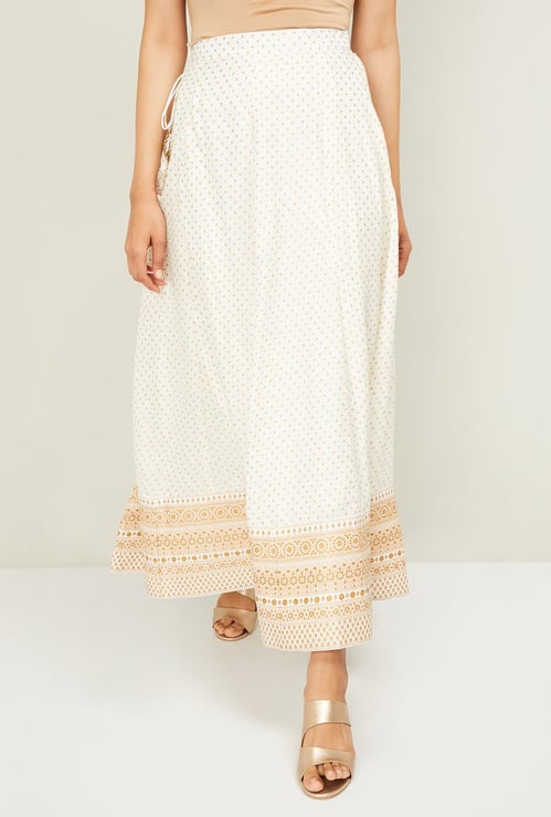 SPAN Women Printed Ethnic A-Line Maxi Skirt