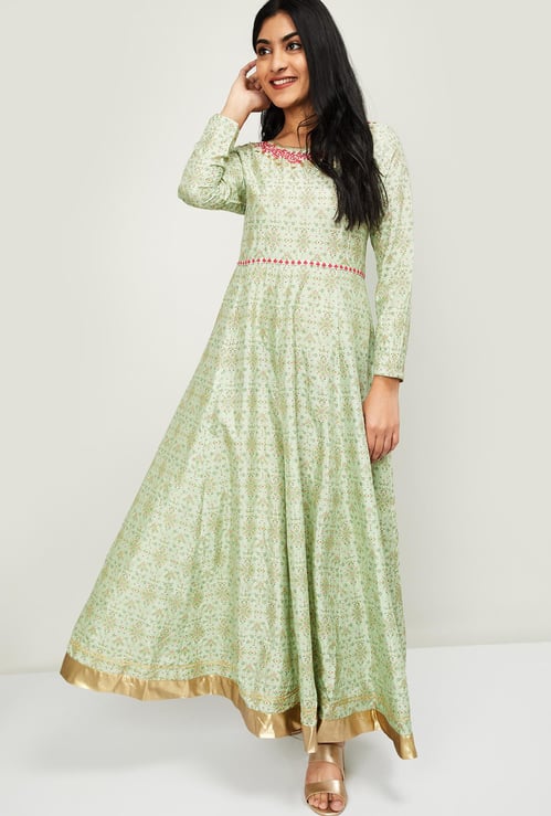W Women Printed Flared Maxi Dress