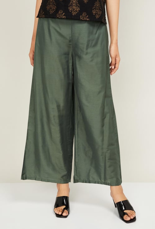 W Women Solid Palazzo Trousers