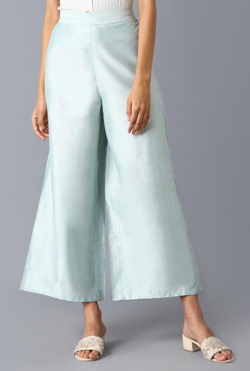 W Women Solid Flared Palazzos