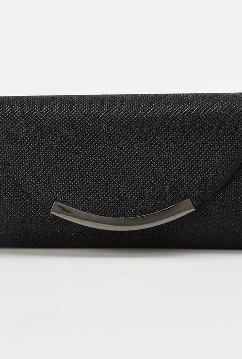 CODE Women Shimmery Clutch with Detachable Strap