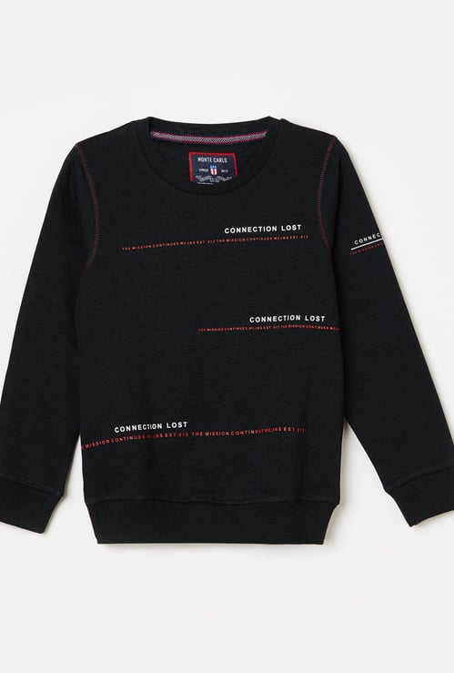 MONTE CARLO Boys Printed Full Sleeves Sweatshirt