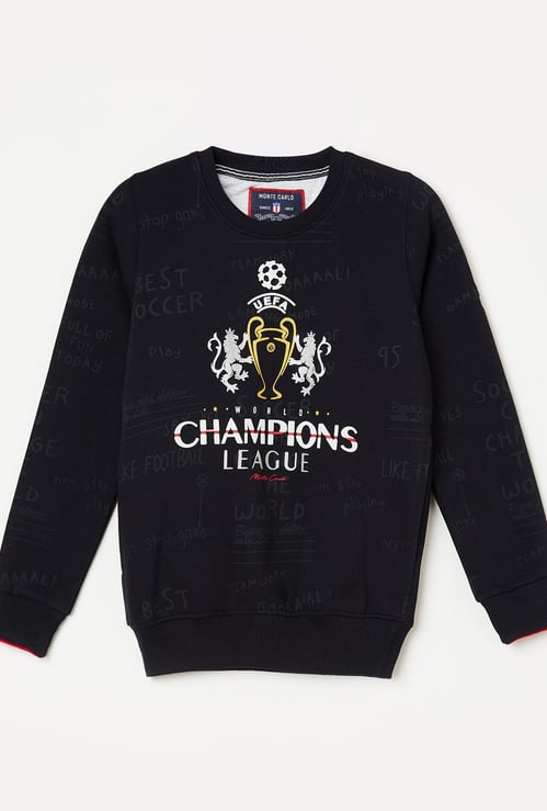 MONTE CARLO Boys Champions League Print Sweatshirt