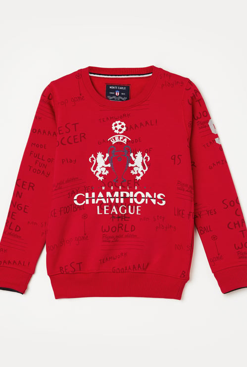 MONTE CARLO Boys Champions League Print Sweatshirt