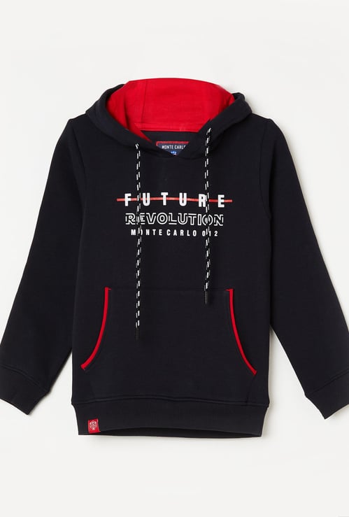 MONTE CARLO Boys Typographic Print Heathered Sweatshirt