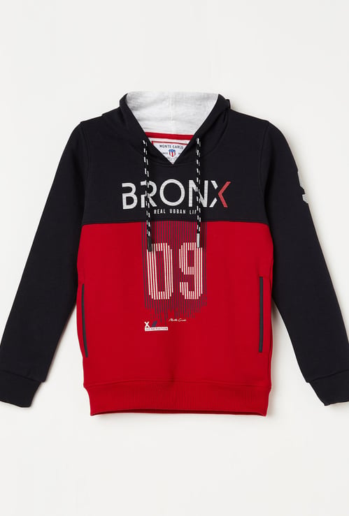 MONTE CARLO Boys Printed Hooded Sweatshirt