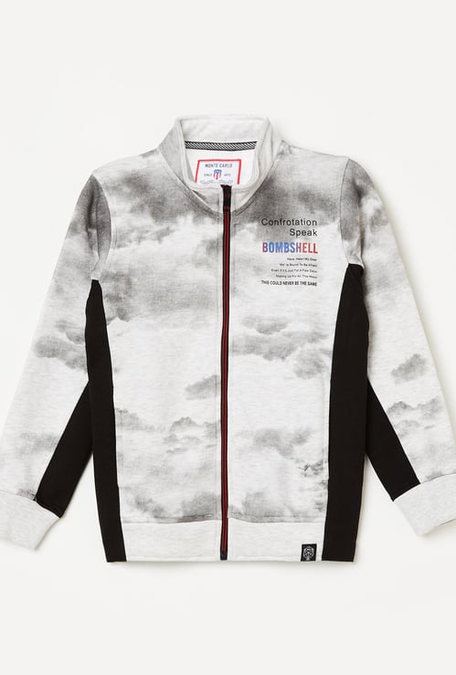 MONTE CARLO Boys Printed High-Neck Sweatshirt with Zip-Closure