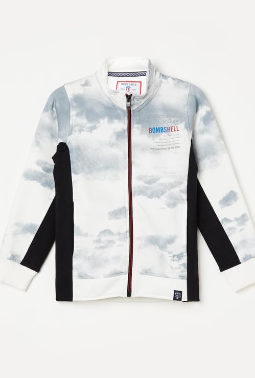 MONTE CARLO Boys Printed High-Neck Sweatshirt with Zip-Closure
