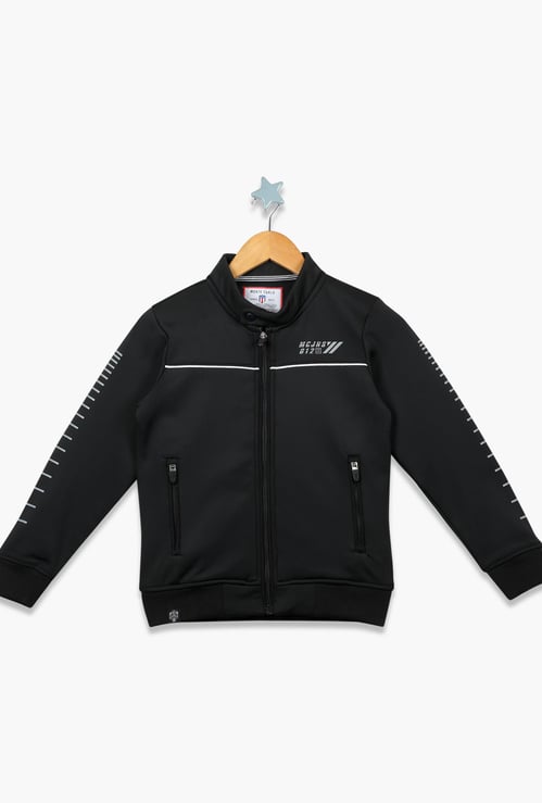 MONTE CARLO Boys Printed Zip-Front Sweatshirt