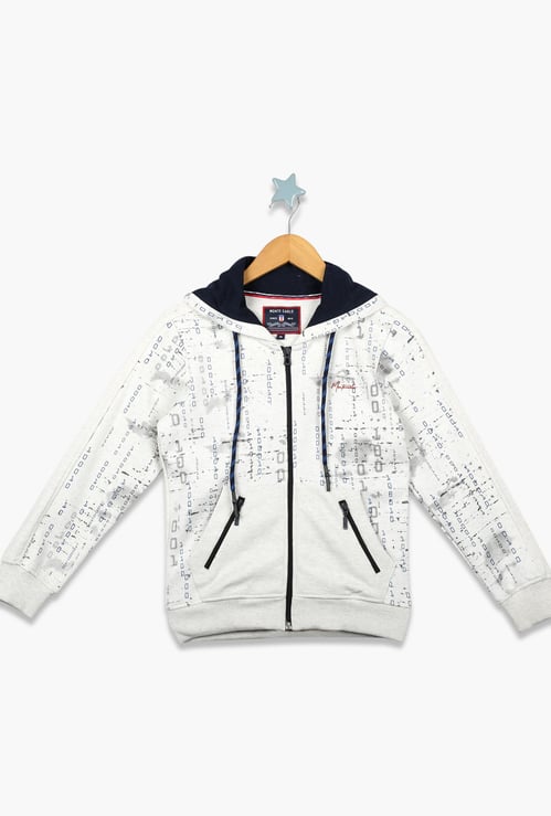 MONTE CARLO Boys Printed Zip-Front Hoodie