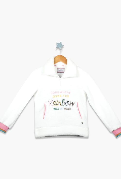 MONTE CARLO Girls Typographic Print Sweatshirt with Insert Pockets