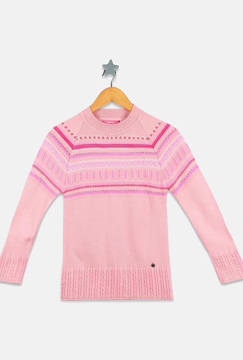 MONTE CARLO Girls Jacquard Pattern Sweater