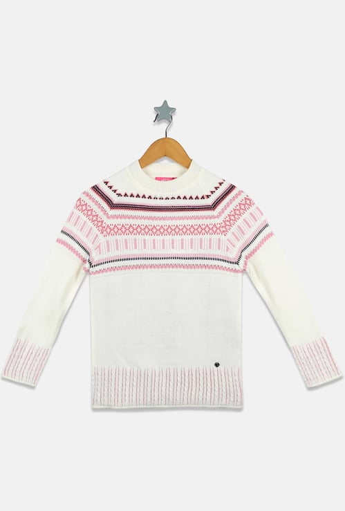MONTE CARLO Girls Jacquard Pattern Sweater