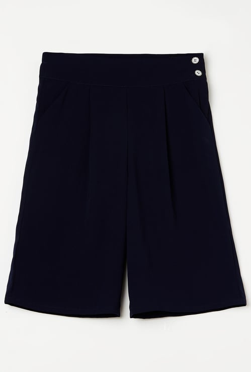 PEPPERMINT Girls Solid Culottes with Elasticated Waist