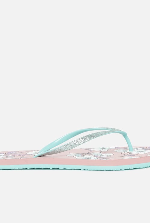 GINGER Women Printed V-strap Slippers