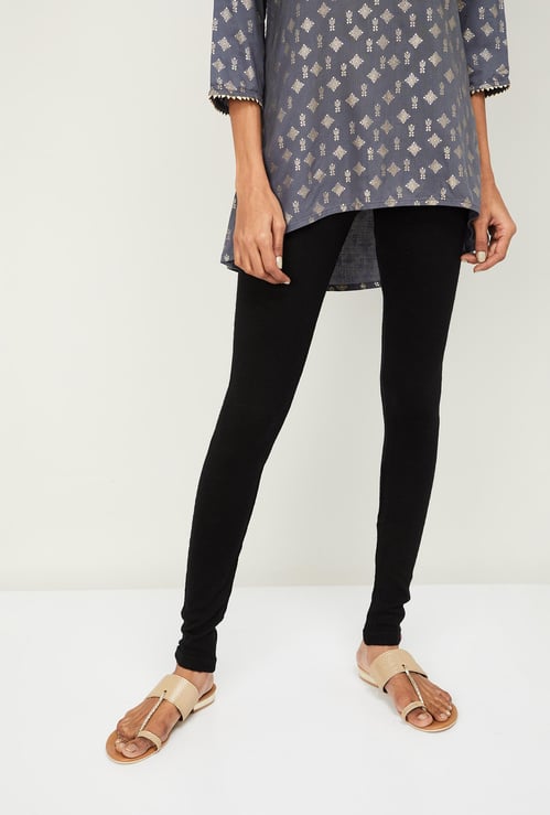 BIBA Women Solid Elasticated Churidar