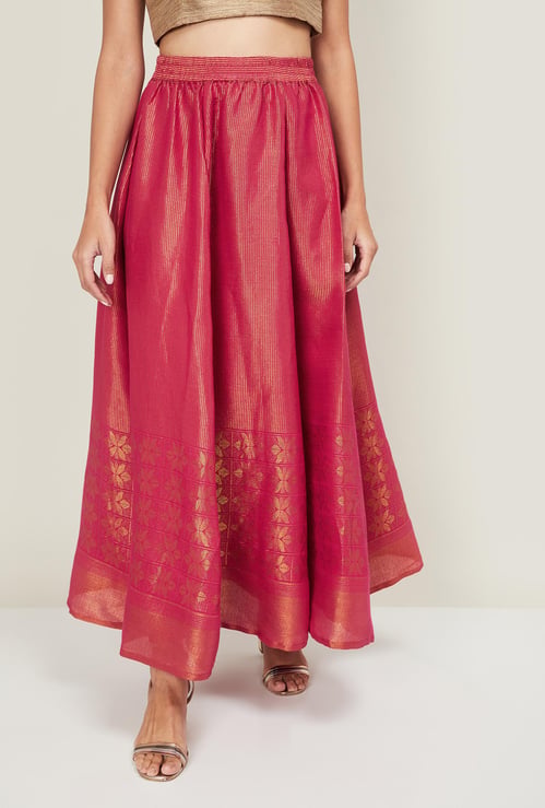 AURELIA Women Textured Elasticated A-line Skirt