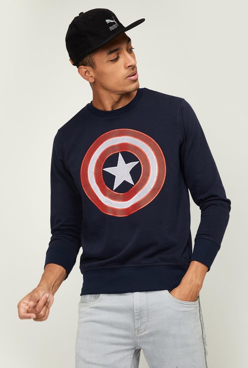 FREE AUTHORITY Men Printed Full Sleeves Sweatshirt