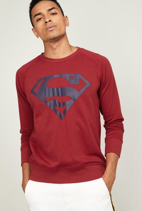 FREE AUTHORITY Men Superman Print Sweatshirt
