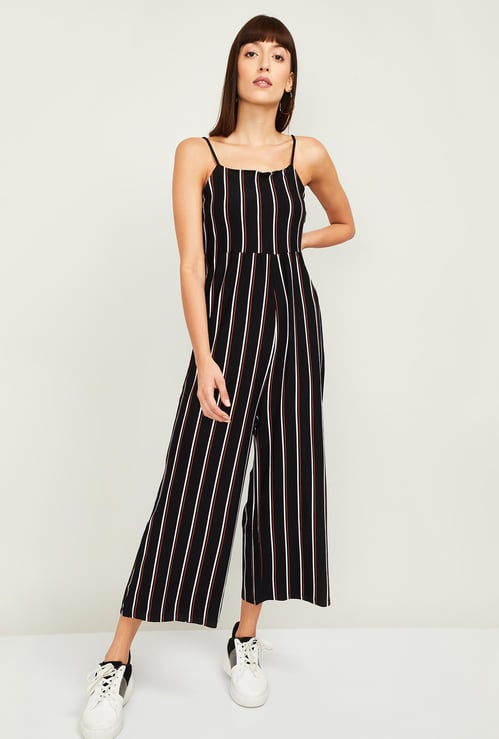GINGER Women Striped Full Length Jumpsuit