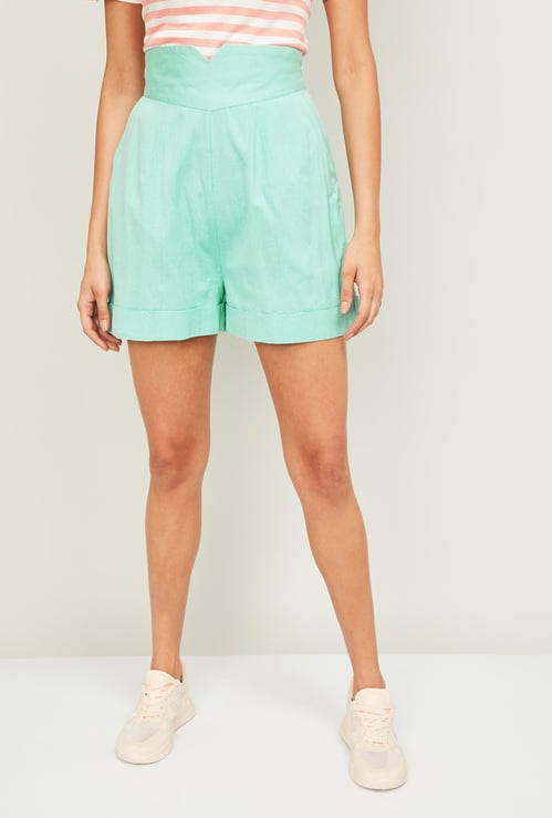 GINGER Women Solid Casual Shorts