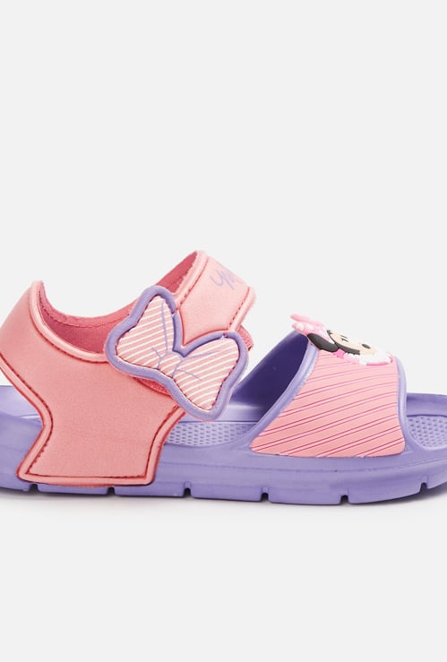 FAME FOREVER Girls Appliqued Velcro-Strap Sandals