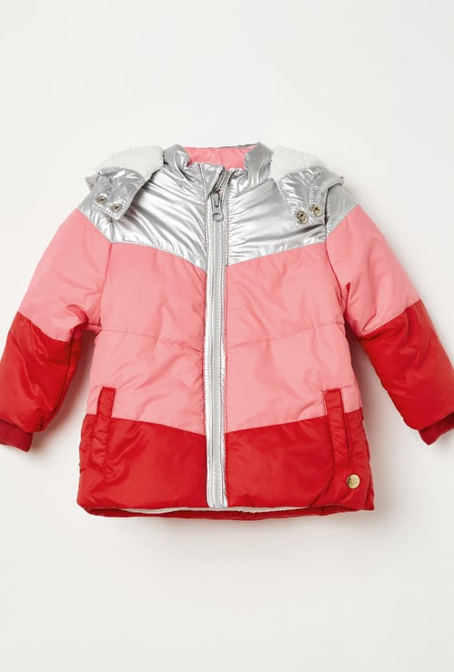 FS MINI CLUB Girls Colourblocked Woven Jacket
