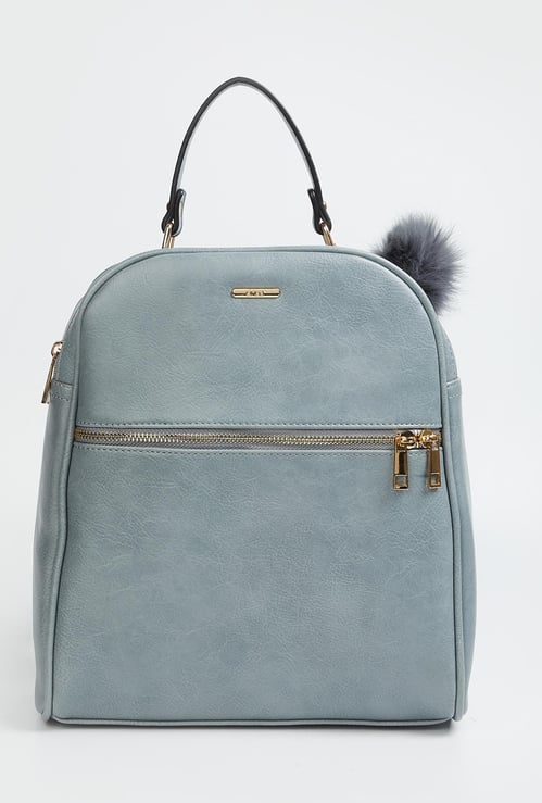 GINGER Women Solid Zip-Closure Backpack
