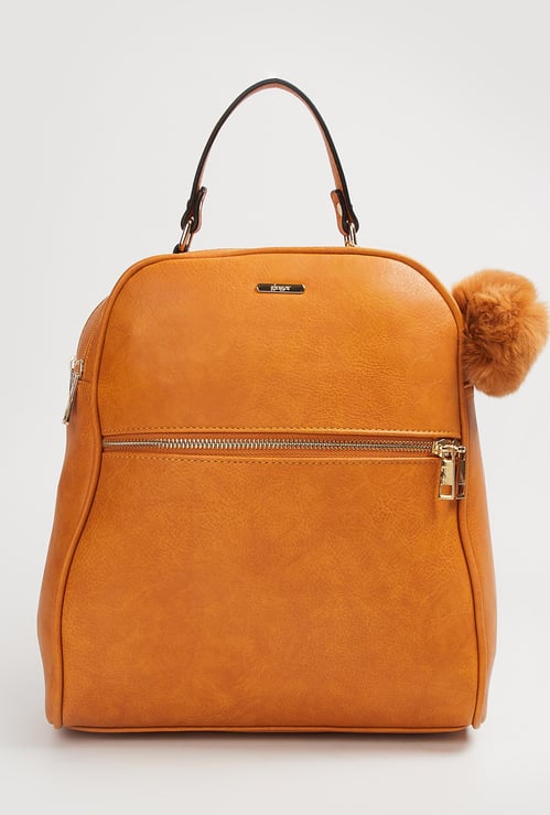 GINGER Women Solid Zip-Closure Backpack