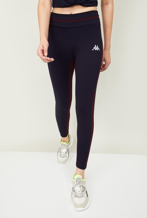 KAPPA Women Solid Tape-Detailed Tights