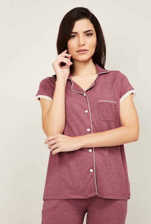 GINGER Women Solid Lounge Shirt